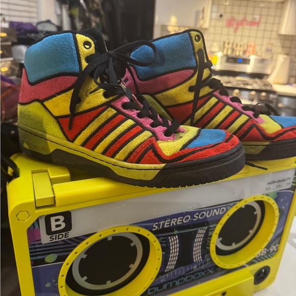 Adidas RaRe JEREMY SCOTT  Sneakers CHENILLE Shoes teddy Mens sz 9.5 fun - Picture 5 of 9